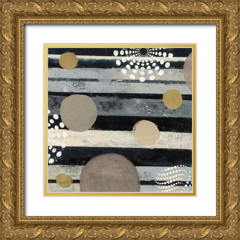 Harmony II Archroma Gold Ornate Wood Framed Art Print with Double Matting by Warrick, Cheryl