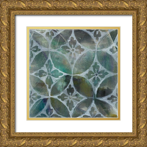 Tile Element II Gold Ornate Wood Framed Art Print with Double Matting by Nai, Danhui