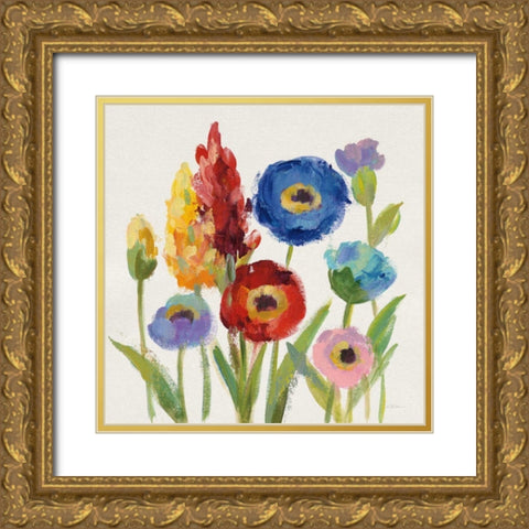 Wild Garden I Gold Ornate Wood Framed Art Print with Double Matting by Vassileva, Silvia