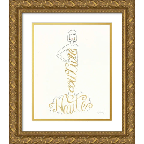 Stylish Sayings IV Gold Ornate Wood Framed Art Print with Double Matting by DeNeige, Elyse