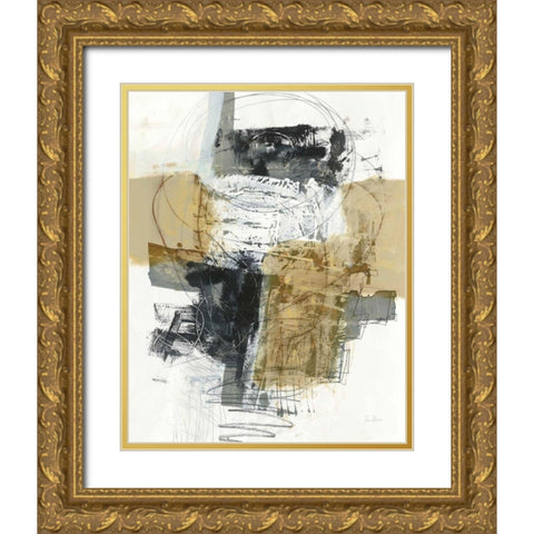 Action I Archroma Gold Ornate Wood Framed Art Print with Double Matting by Davies, Jane