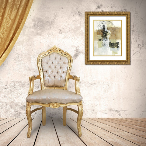 Action II Archroma Gold Ornate Wood Framed Art Print with Double Matting by Davies, Jane