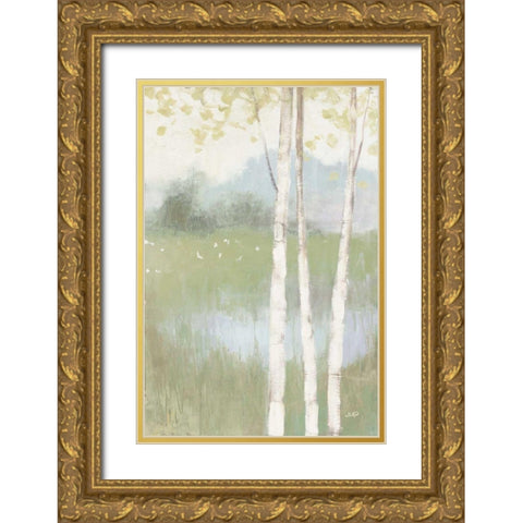 Spring Fling II Cool Crop Gold Ornate Wood Framed Art Print with Double Matting by Purinton, Julia