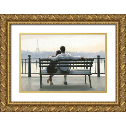 Parisian Afternoon Gold Ornate Wood Framed Art Print with Double Matting by Sullivan, Myles