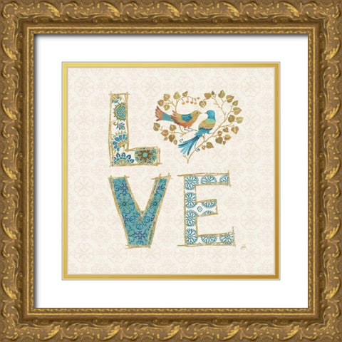 Love Tales IV Gold Ornate Wood Framed Art Print with Double Matting by Brissonnet, Daphne