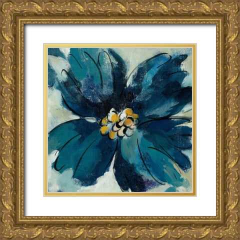 Inky Floral II Gold Ornate Wood Framed Art Print with Double Matting by Vassileva, Silvia