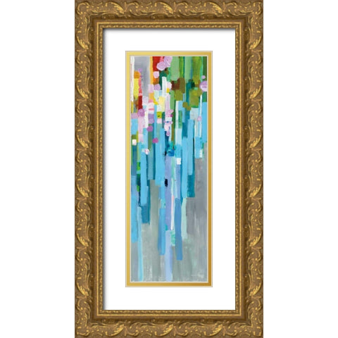 Rainbow of Stripes II Gold Ornate Wood Framed Art Print with Double Matting by Nai, Danhui