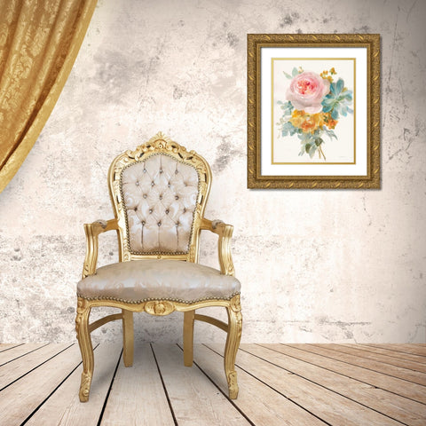 Garden Bouquet II Crop Gold Ornate Wood Framed Art Print with Double Matting by Nai, Danhui