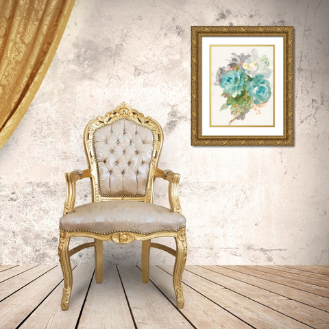 Garden Bouquet III Crop Gold Ornate Wood Framed Art Print with Double Matting by Nai, Danhui