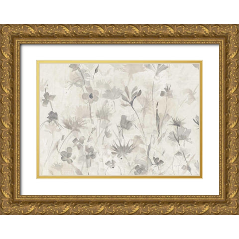 Garden Shadows IV Crop Greige Gold Ornate Wood Framed Art Print with Double Matting by Tillmon, Avery