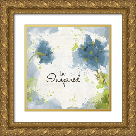 You Shine I Blue Be Inspired Gold Ornate Wood Framed Art Print with Double Matting by Pertiet, Katie