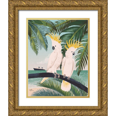 Welcome to Paradise IX Gold Ornate Wood Framed Art Print with Double Matting by Penner, Janelle