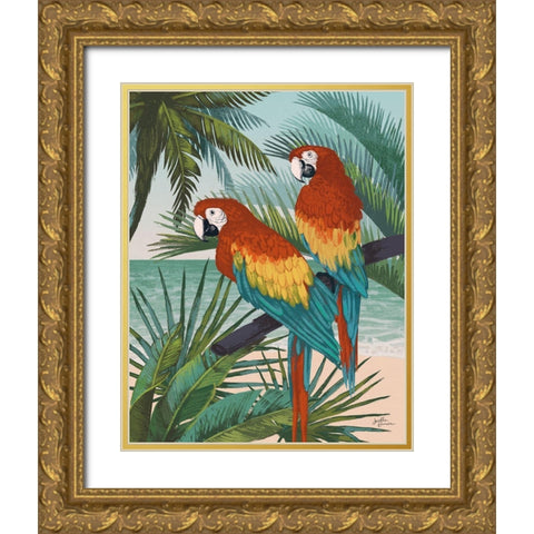 Welcome to Paradise X Gold Ornate Wood Framed Art Print with Double Matting by Penner, Janelle