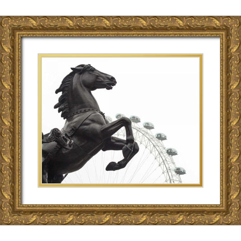 London Eye I Gold Ornate Wood Framed Art Print with Double Matting by Bevan, Keri