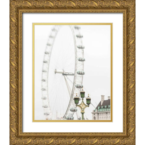 London Eye II Gold Ornate Wood Framed Art Print with Double Matting by Bevan, Keri