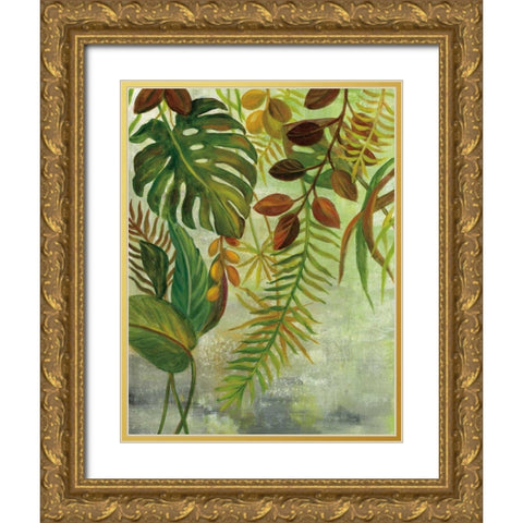 Tropical Greenery I Gold Ornate Wood Framed Art Print with Double Matting by Vassileva, Silvia
