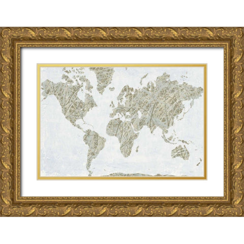 Spinning World Gold Ornate Wood Framed Art Print with Double Matting by Rhue, Piper