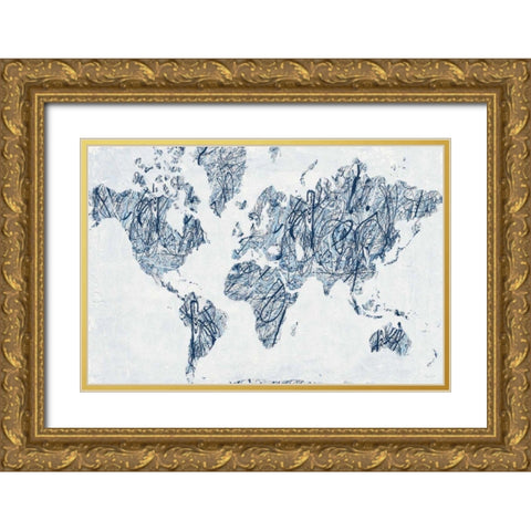 World on a String Gold Ornate Wood Framed Art Print with Double Matting by Rhue, Piper