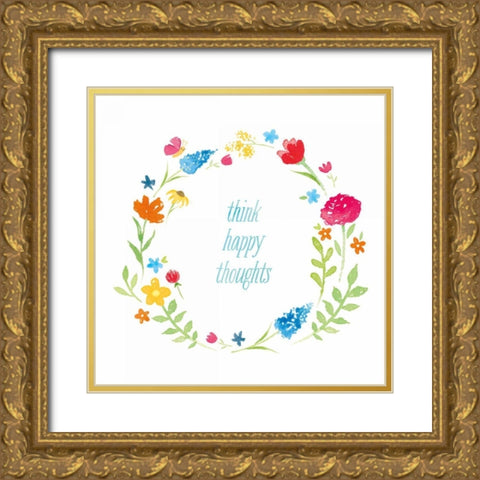 Watercolor Words I Gold Ornate Wood Framed Art Print with Double Matting by Hershey, Moira