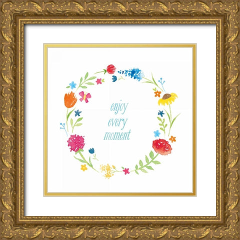 Watercolor Words II Gold Ornate Wood Framed Art Print with Double Matting by Hershey, Moira