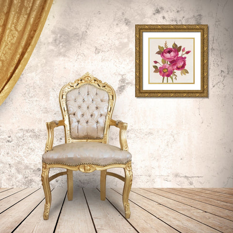 English Garden III Stem Gold Ornate Wood Framed Art Print with Double Matting by Vassileva, Silvia