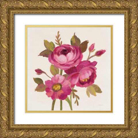 English Garden III Stem Gold Ornate Wood Framed Art Print with Double Matting by Vassileva, Silvia