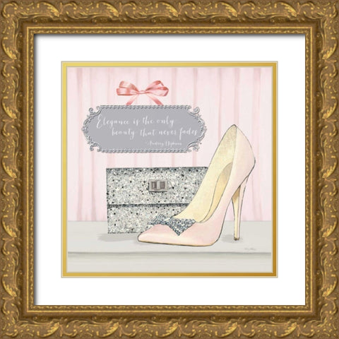 Elegance is the Only Beauty that Never Fades Gold Ornate Wood Framed Art Print with Double Matting by Adams, Emily