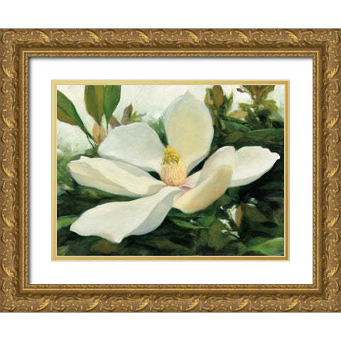 Majestic Magnolia Gold Ornate Wood Framed Art Print with Double Matting by Purinton, Julia