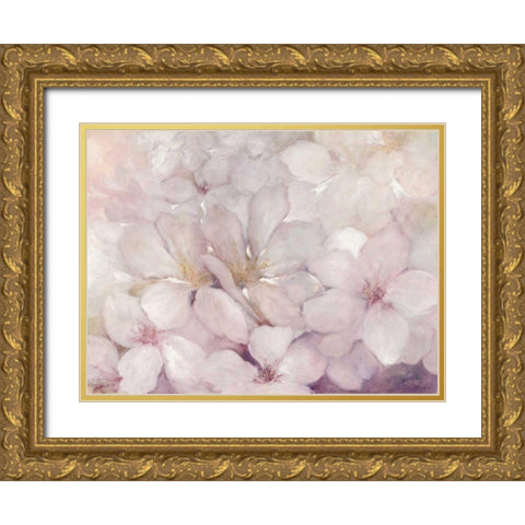 Apple Blossoms Gold Ornate Wood Framed Art Print with Double Matting by Purinton, Julia
