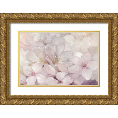 Apple Blossoms Gold Ornate Wood Framed Art Print with Double Matting by Purinton, Julia