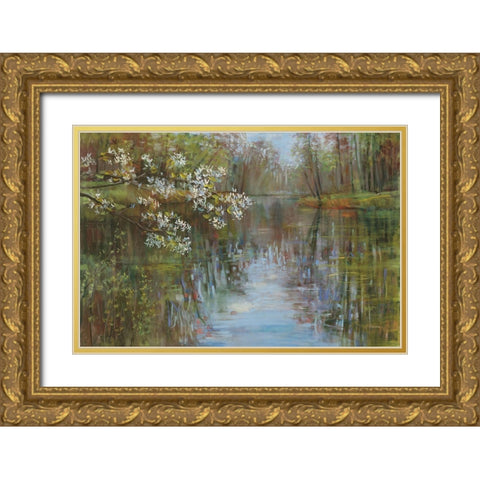 Spring Reflection Gold Ornate Wood Framed Art Print with Double Matting by Rowan, Carol