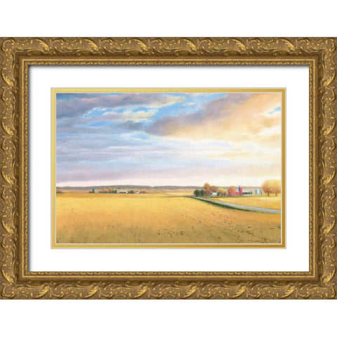 Heartland Landscape Gold Ornate Wood Framed Art Print with Double Matting by Wiens, James