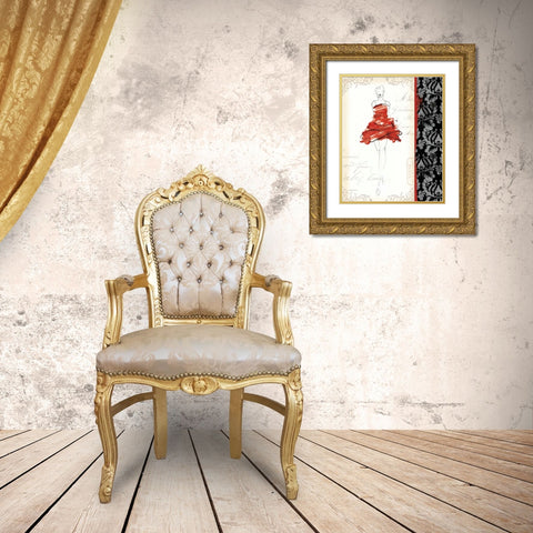 French Couture II Gold Ornate Wood Framed Art Print with Double Matting by Tillmon, Avery