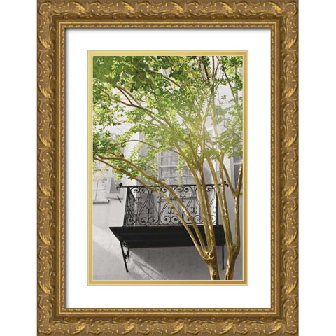 City Romance Grey Gold Ornate Wood Framed Art Print with Double Matting by Studio, Brookview