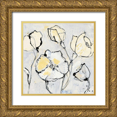 16 Again III with Yellow Gold Ornate Wood Framed Art Print with Double Matting by Day, Kellie