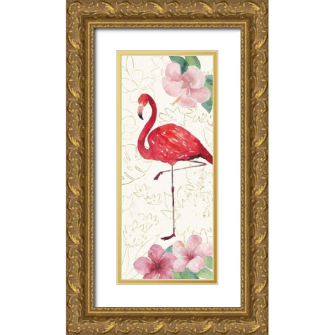 Tropical Fun Bird VII Gold Ornate Wood Framed Art Print with Double Matting by Sussman, Harriet