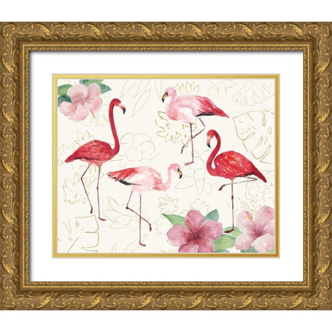Tropical Fun Bird VIII Gold Ornate Wood Framed Art Print with Double Matting by Sussman, Harriet