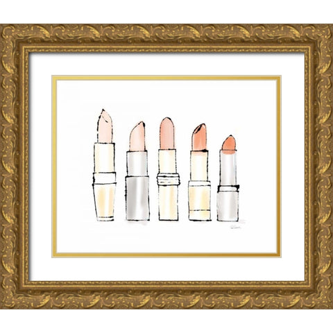 Beauty and Sass Pink II Gold Ornate Wood Framed Art Print with Double Matting by Schlabach, Sue