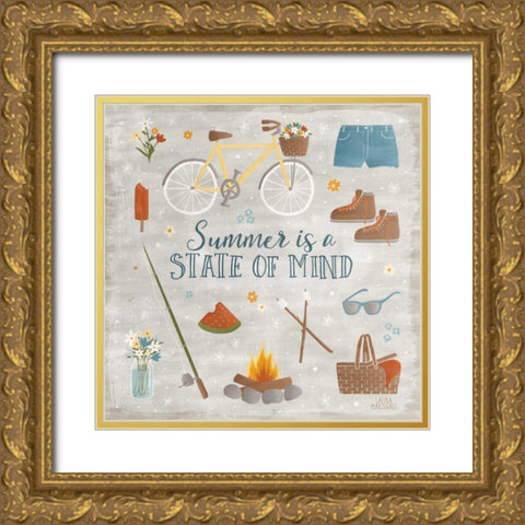 Summer Sunshine I Gold Ornate Wood Framed Art Print with Double Matting by Marshall, Laura