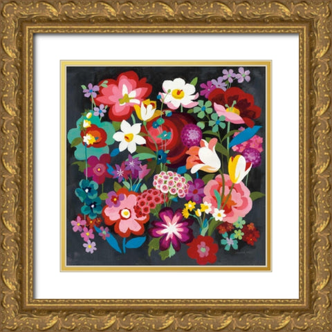 Alpine Florals Gold Ornate Wood Framed Art Print with Double Matting by Nai, Danhui