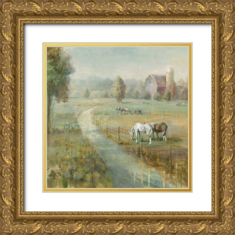 Tranquil Farm Crop Gold Ornate Wood Framed Art Print with Double Matting by Nai, Danhui