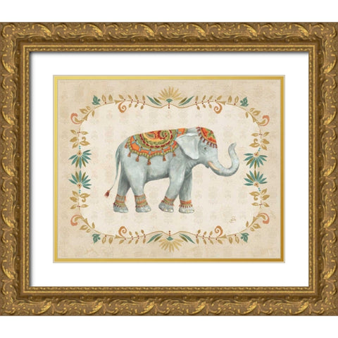 Elephant Walk II Gold Ornate Wood Framed Art Print with Double Matting by Brissonnet, Daphne