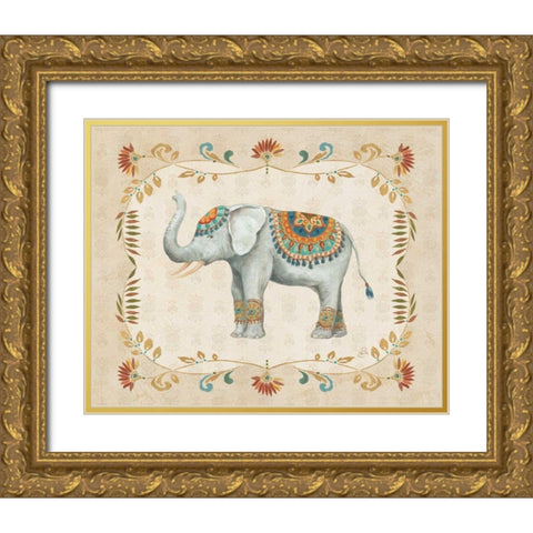 Elephant Walk III Gold Ornate Wood Framed Art Print with Double Matting by Brissonnet, Daphne