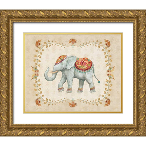 Elephant Walk V Gold Ornate Wood Framed Art Print with Double Matting by Brissonnet, Daphne