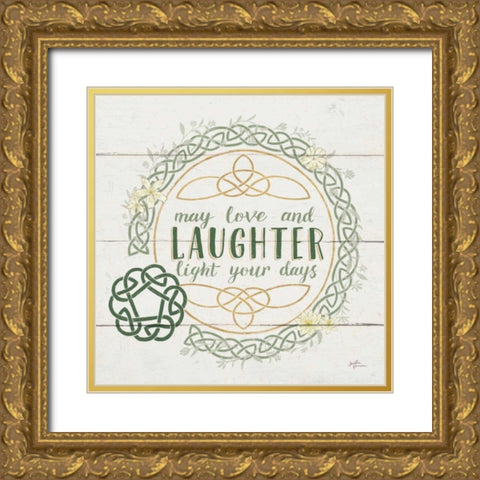 Irish Blessings III Gold Ornate Wood Framed Art Print with Double Matting by Penner, Janelle