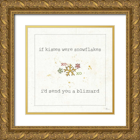 Christmas Cuties V Gold Ornate Wood Framed Art Print with Double Matting by Pela Studio