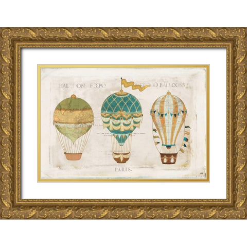 Balloon Expo I Gold Ornate Wood Framed Art Print with Double Matting by Pertiet, Katie