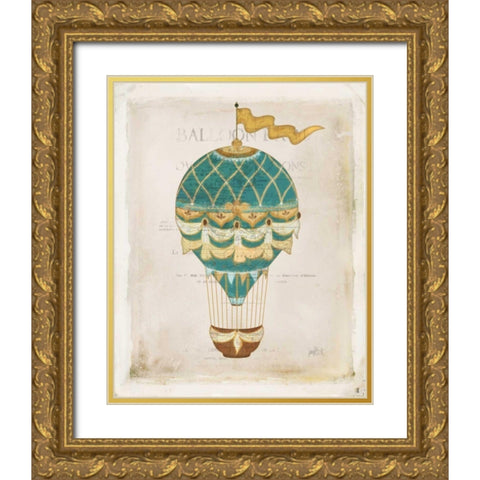 Balloon Expo II Gold Ornate Wood Framed Art Print with Double Matting by Pertiet, Katie