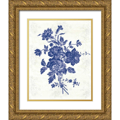 Toile Roses VIII Gold Ornate Wood Framed Art Print with Double Matting by Schlabach, Sue