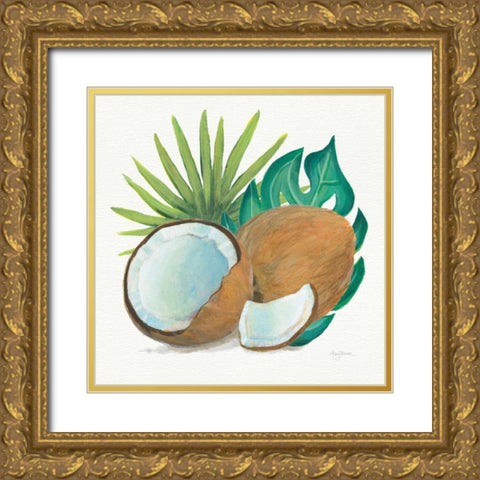 Coconut Palm V Gold Ornate Wood Framed Art Print with Double Matting by Urban, Mary